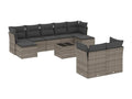 Salon de jardin avec coussins 10 pièces gris résine tressée JVFD05441