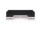 Salon de jardin 6 pcs avec coussins Blanc Bois de pin massif 3 BXMX31768
