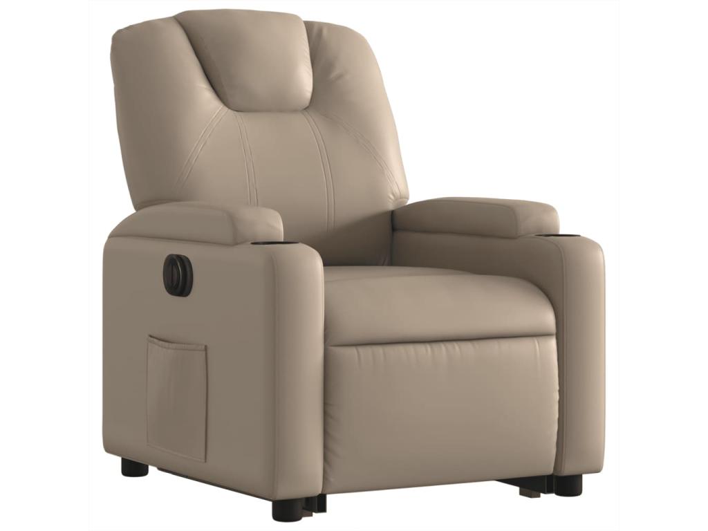 Fauteuil inclinable électrique cappuccino similicuir NVVY13881