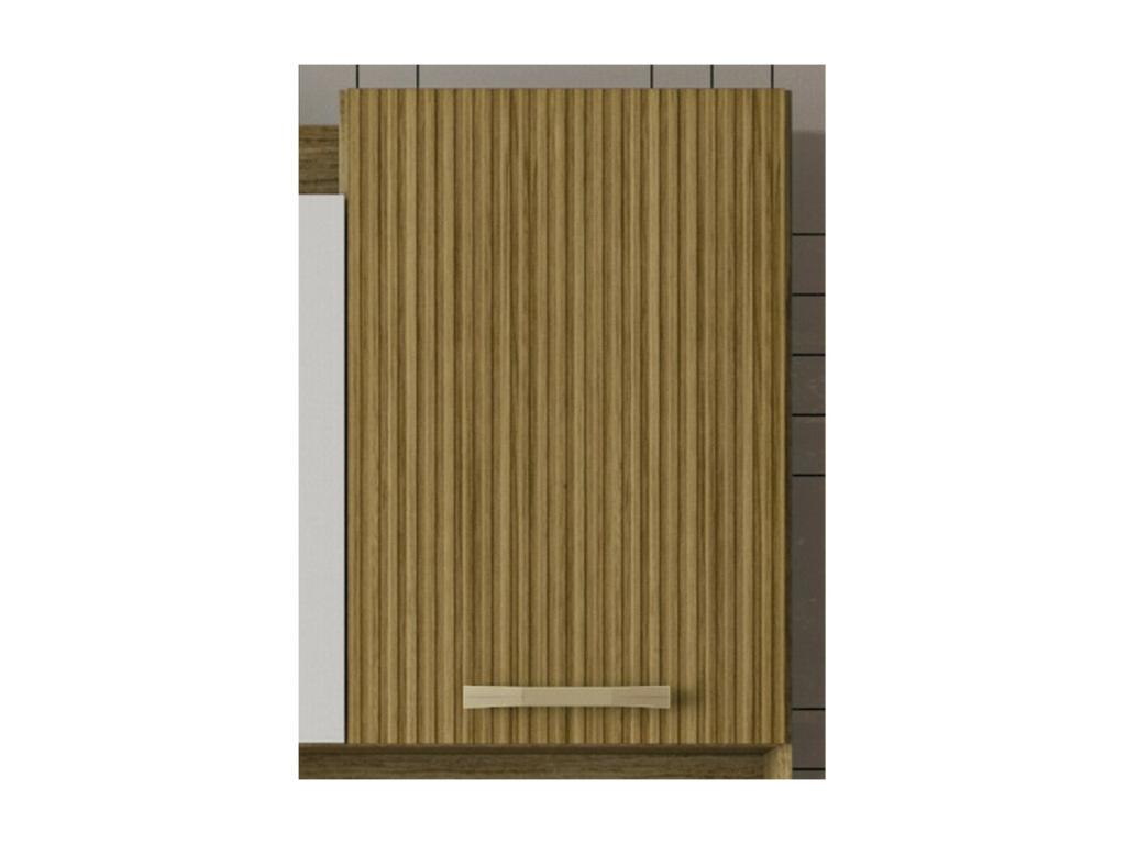 Buffet de Cuisine 4 Portes 1 Tiroir Chêne et Blanc L 73.6 H 175.7 P 36.3 cm LQTG81486