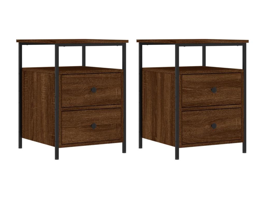Domopure Premium - Tables de chevet 2 pcs chêne marron 44x45x60 cm bois ingénierie IGUS21295