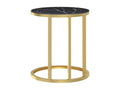 Table d'appoint Doré et marbre noir 45 cm Verre trempé MHIF09013