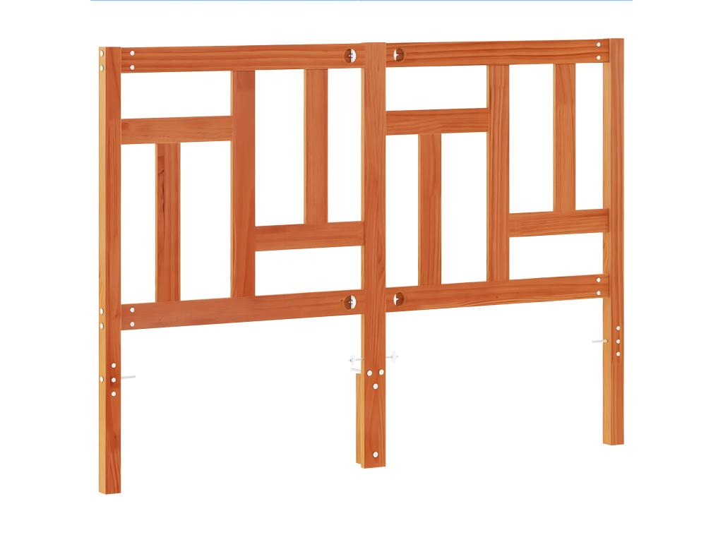 Tête de lit cire marron 135 cm bois massif de pin TWXX07952