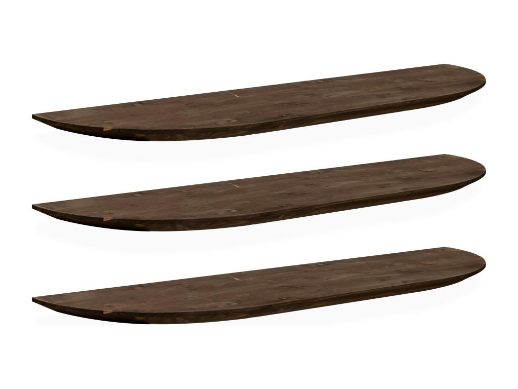 Ensemble 3 étagères en bois de sapin marron 60x3.2cm - Domopure LKMY59838