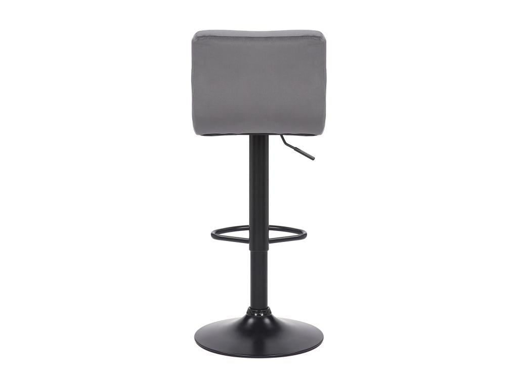 Lot de 2 Tabouret de bar - Velours / Métal noir mat - Gris - Domopure ECGX72491