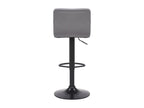 Lot de 2 Tabouret de bar - Velours / Métal noir mat - Gris - Domopure ECGX72491