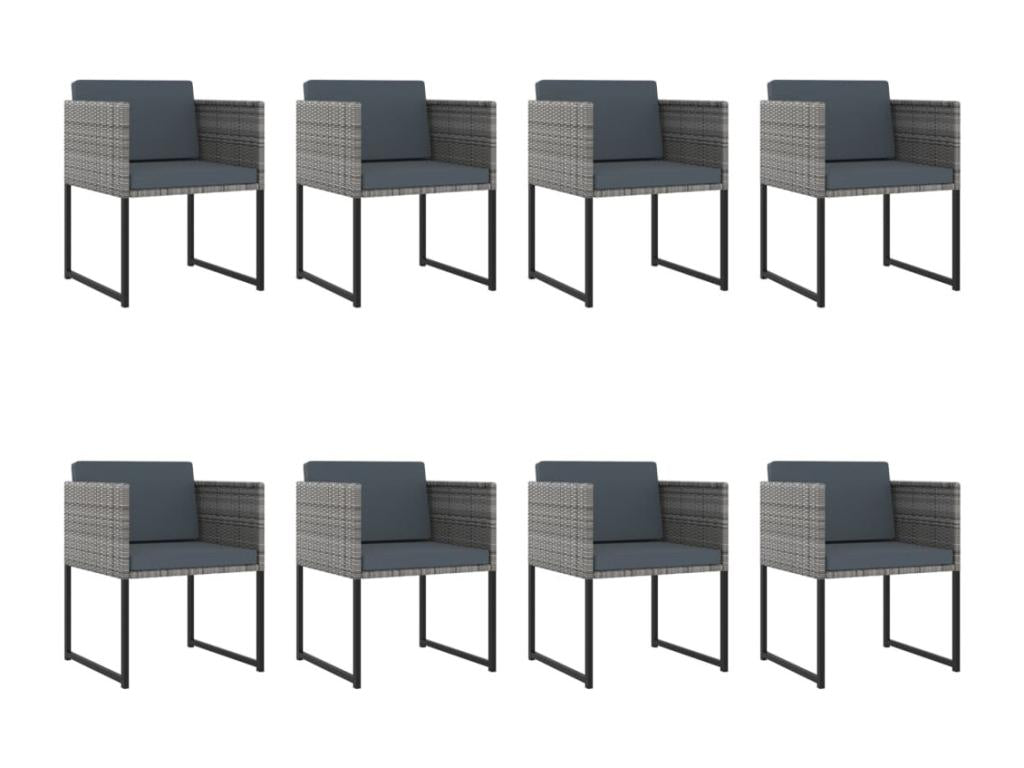 Salon de jardin 13 pcs avec coussins Résine tressée Gris GVXD20740