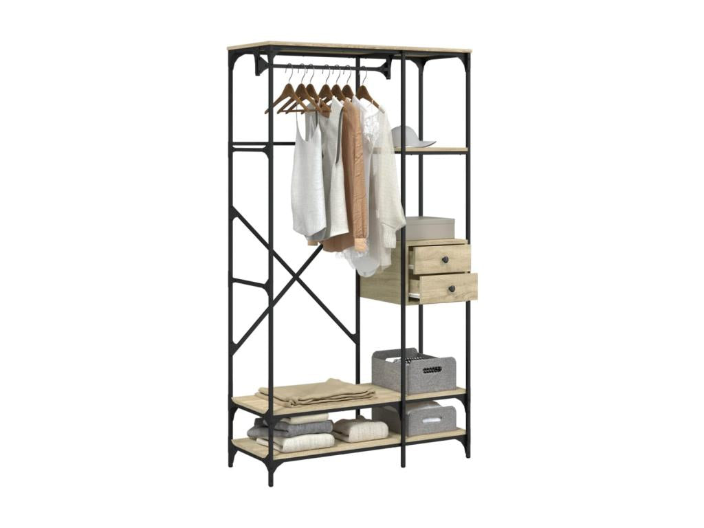 Armoire à tiroirs chêne Chicyla 100x40x180 cm bois d'ingénierie XOVN10955