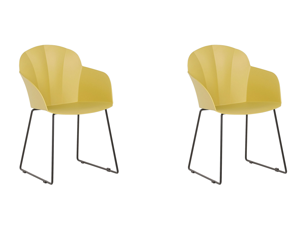 Lot de 2 chaises de salle à manger Chicyla Jaune XZRX45282