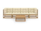 Salon de jardin 5 pcs avec coussins Bois de pin massif TVNU76989