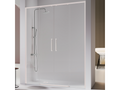 Paroi de douche 2 verres fixes 2 portes coulissantes Chicyla blanc mat 133-135.6 cm VIHL27974