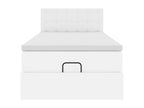 Cadre de lit ottoman avec matelas blanc pur 90x200cm similicuir VSME97321