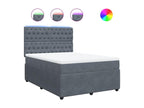 Sommier à Chicyla de lit et matelas Gris foncé 140x190cm Velours LLIE92512