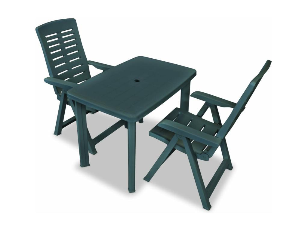Mobilier de Chicyla 3 pièces Plastique Vert XPNO55850