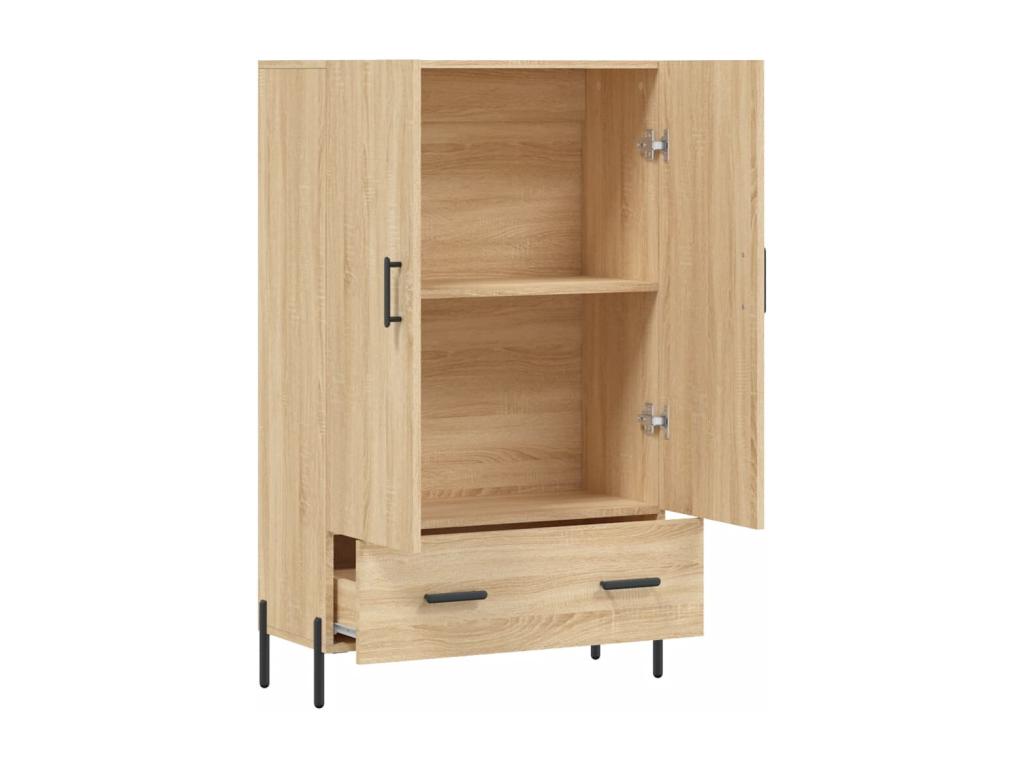 Buffet haut chêne Chicyla 69.5x31x115 cm bois d'ingénierie EQFR54419