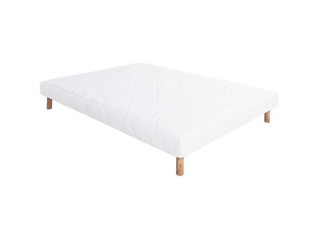 Ensemble Matelas Chicyla 26 cm mousses haute densité ferme face été/hiver sommier blanc ep 13cm 90x190cm VELX49166