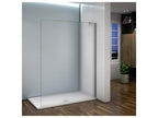 Paroi de douche à l'italienne 100x200cm - 8mm verre trempé sablé - Avec barre de fixation d'angle 45cm JAXM26830