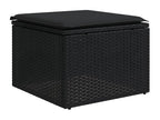 Salon de jardin 5 pcs avec coussins noir résine tressée VMTG20687