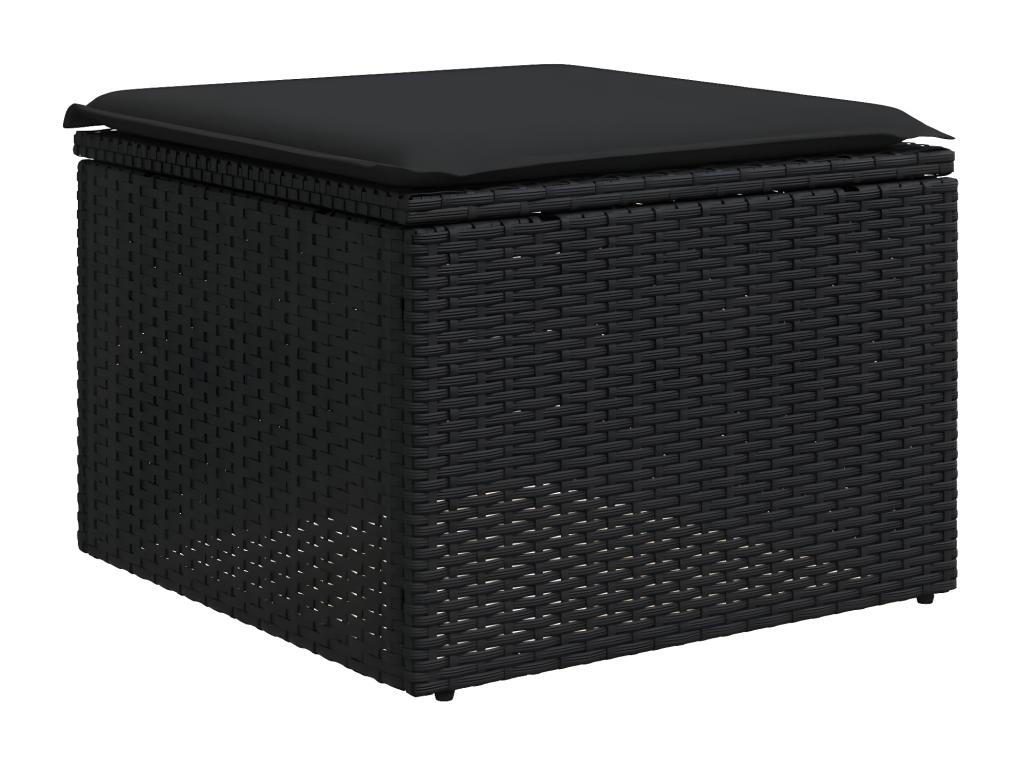 Salon de jardin 5 pcs avec coussins noir résine tressée VMTG20687