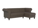 Chicyla - Canapé-lit avec chaise longue en microfibre marron foncé SPHU57473