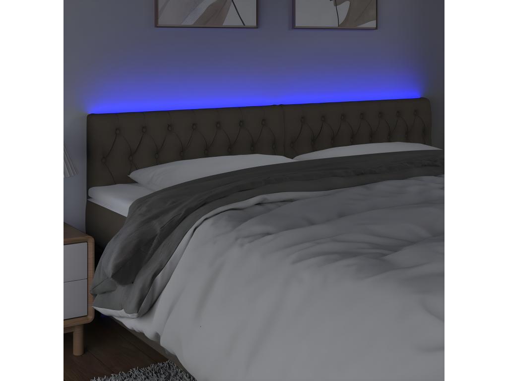 Tête de lit à LED Domopure 200x7x78/88 cm Tissu JONA88290