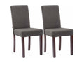 Lot de 2 chaises de salle à manger design moderne en tissu gris clair foncé et pieds en bois marron foncé 10 0001554 OCWA95221
