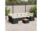 Salon de jardin 8 pcs avec coussins noir résine tressée UAQA91348