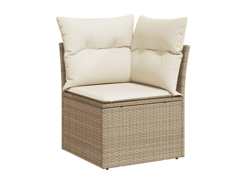 Salon de jardin 9 pcs avec coussins gris résine tressée GKMD11895