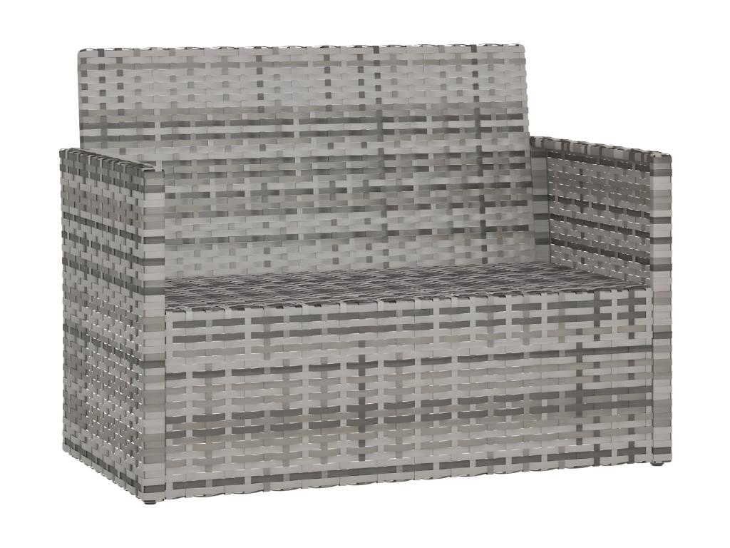 Banc de jardin avec coussins Gris 105 cm Résine tressée YYOB41211
