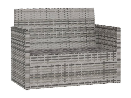 Banc de jardin avec coussins Gris 105 cm Résine tressée YYOB41211