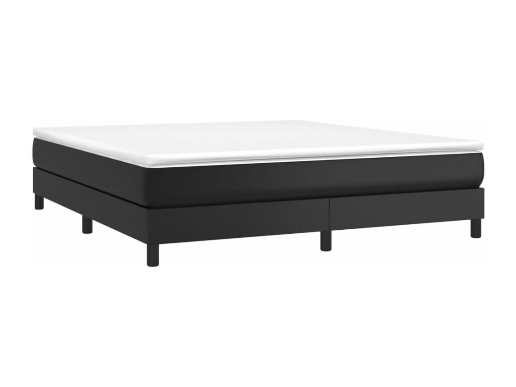 Sommier à Domopure de lit avec matelas Noir 180x200 cm Similicuir LFPF61591