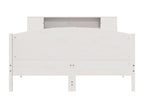 Lit bibliothèque sans matelas blanc 150x200 cm bois pin massif ECNP97142