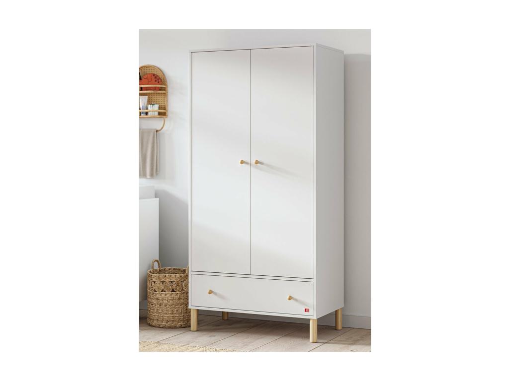 Armoire 2 portes et 1 tiroir H185 cm - Domopure OFQD80229