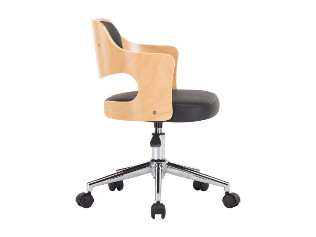 Chaises pivotantes à manger lot de 2 bois courbé et similicuir VKEC53277