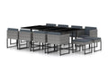 Salon de jardin 13 pcs avec coussins Résine tressée Gris GVXD20740