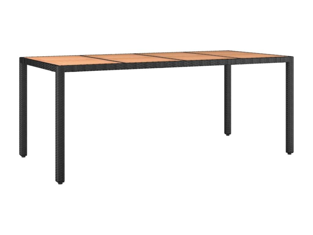 Ensemble à manger de jardin 9 pièces coussins noir résine tressée FKSN93035