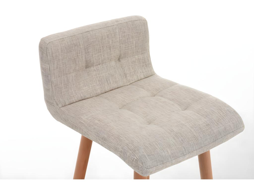 Tabourets de bar - Tissu / Bois - Crème - Chicyla WJLF33829