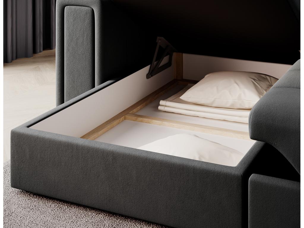 Canapé d'angle reversible et convertible Domopure – Élégance et praticité réunies-Couleur Gris foncé VBUD82851