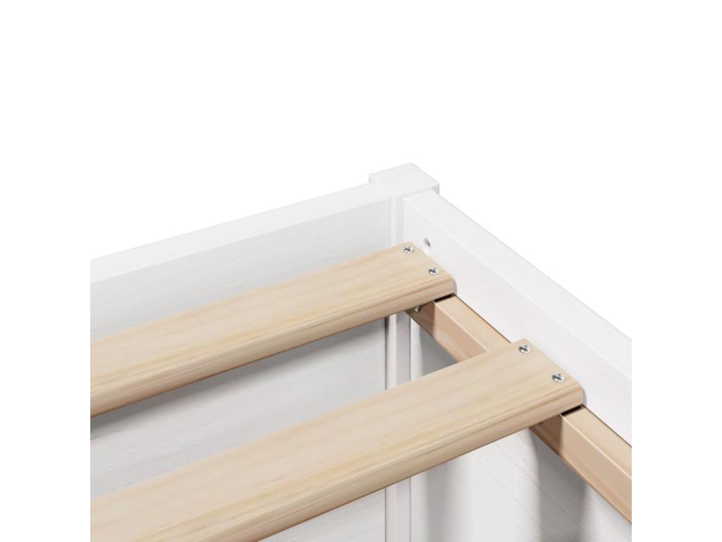 Cadre de lit avec tête de lit blanc 150x200 cm bois pin massif NDTD28509