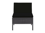 Salon de jardin 5 pcs avec coussins Résine tressée Noir 33 UPCC33640