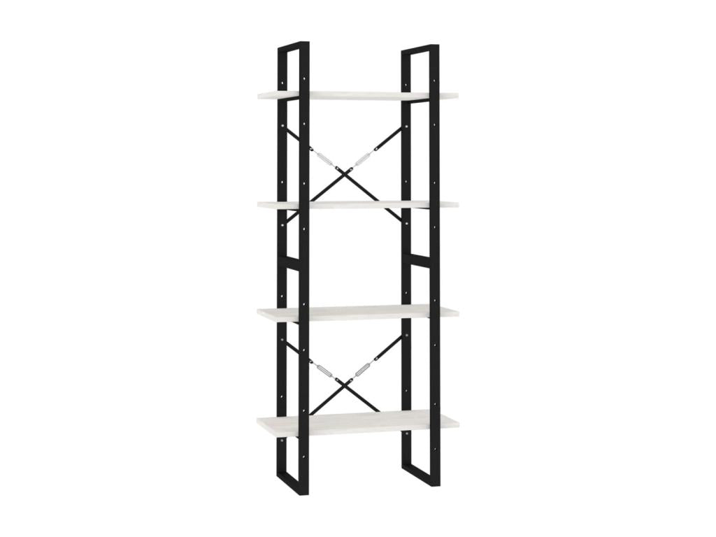 Bibliothèque à 4 niveaux Blanc 60x30x140 Bois de pin massif RHKK18025