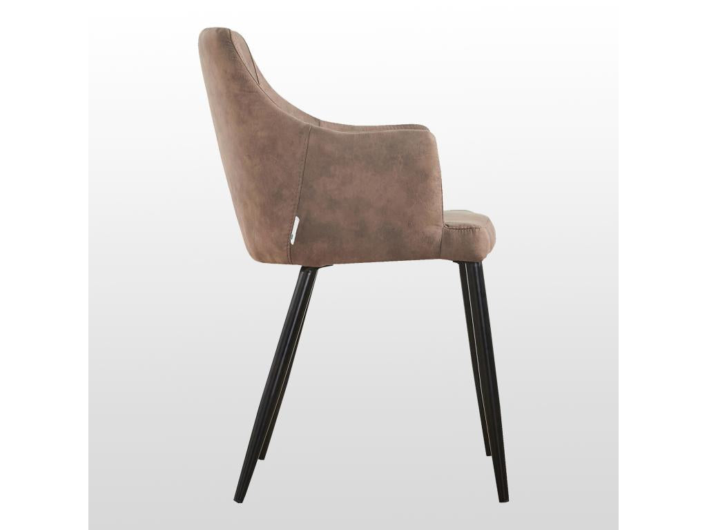 Domopure - Lot de 4 Chaises Design en Simili Cuir - Rembourrée - Marron ZNXJ93680