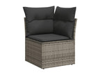 Salon de jardin avec coussins 7 pcs gris résine tressée LDGL40412
