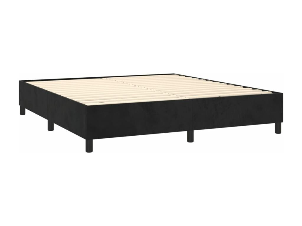 Lit à sommier tapissier avec matelas Noir 180x200 cm Velours IMYN89519