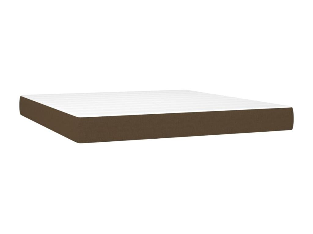 Sommier à Chicyla de lit matelas et LED Marron foncé 160x200 cm HQTQ69351