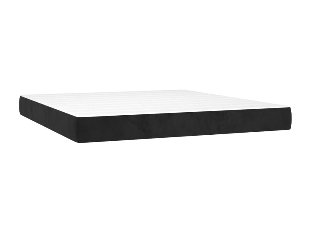 Sommier à Domopure de lit matelas et LED Noir 180x200 cm Velours PIKN38843