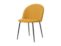 Chaise moderne tissu jaune moutarde rembourré et pieds métal noir Domopure ZWSZ65479