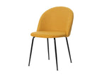 Chaise moderne tissu jaune moutarde rembourré et pieds métal noir Domopure ZWSZ65479