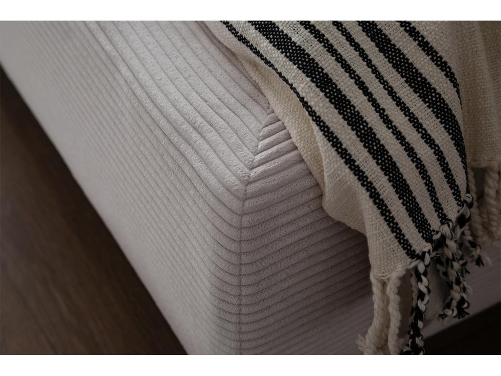 Lit - blanc crème velours côtelé - Chicyla CSAB82612