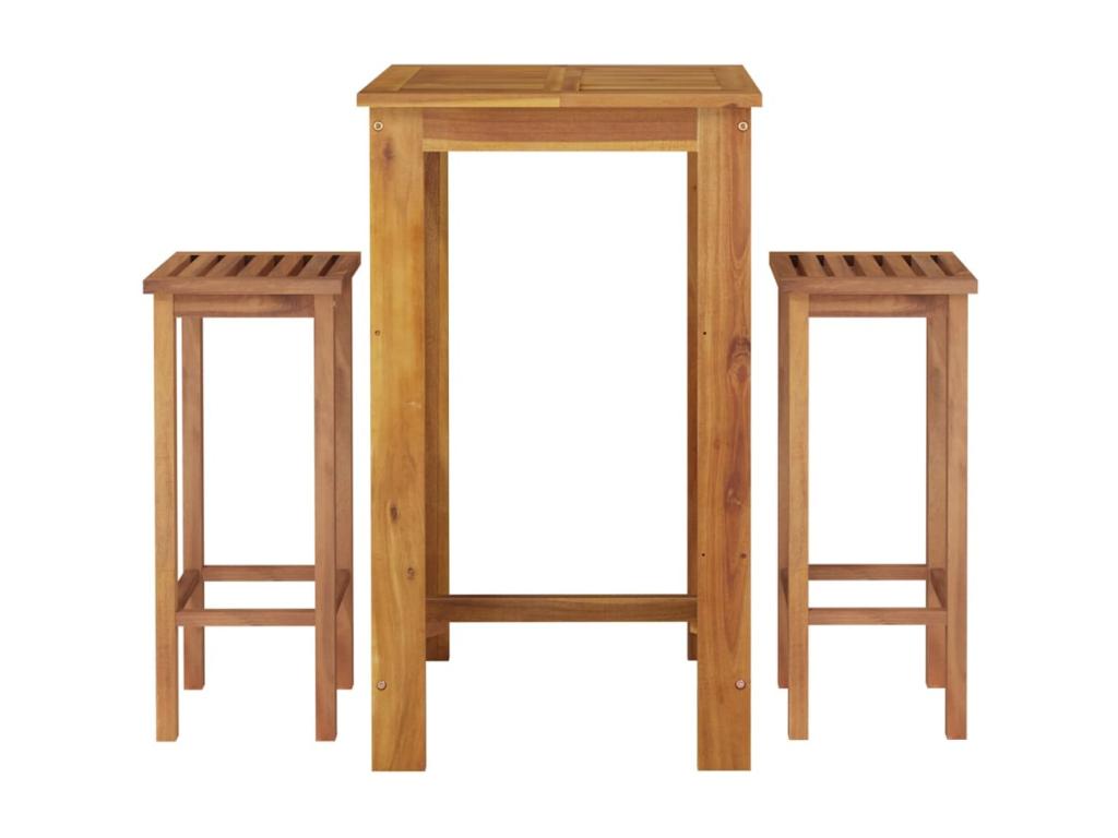 Ensemble de bar de jardin 3 pcs bois d'Domopure solide VYPU98546